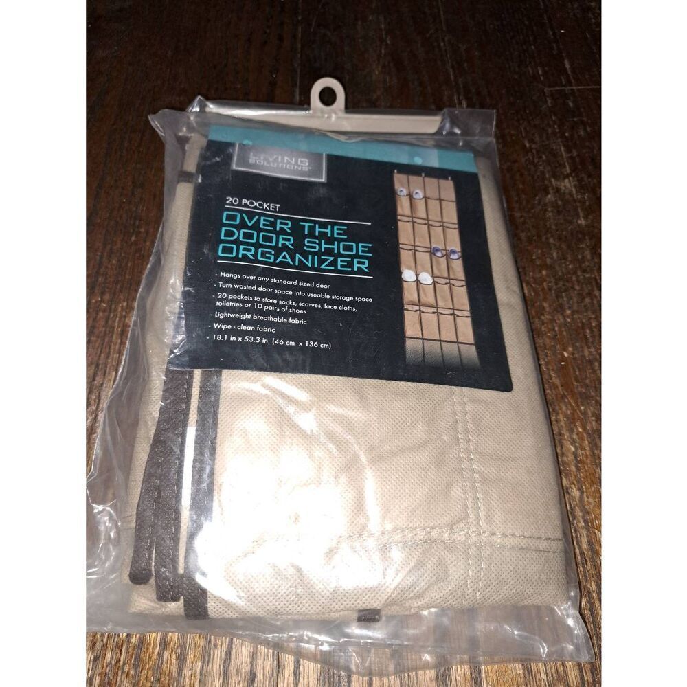 New Living Solutions 20 Pocket Over the Door Shoe Organizer Toiletries Scarfs